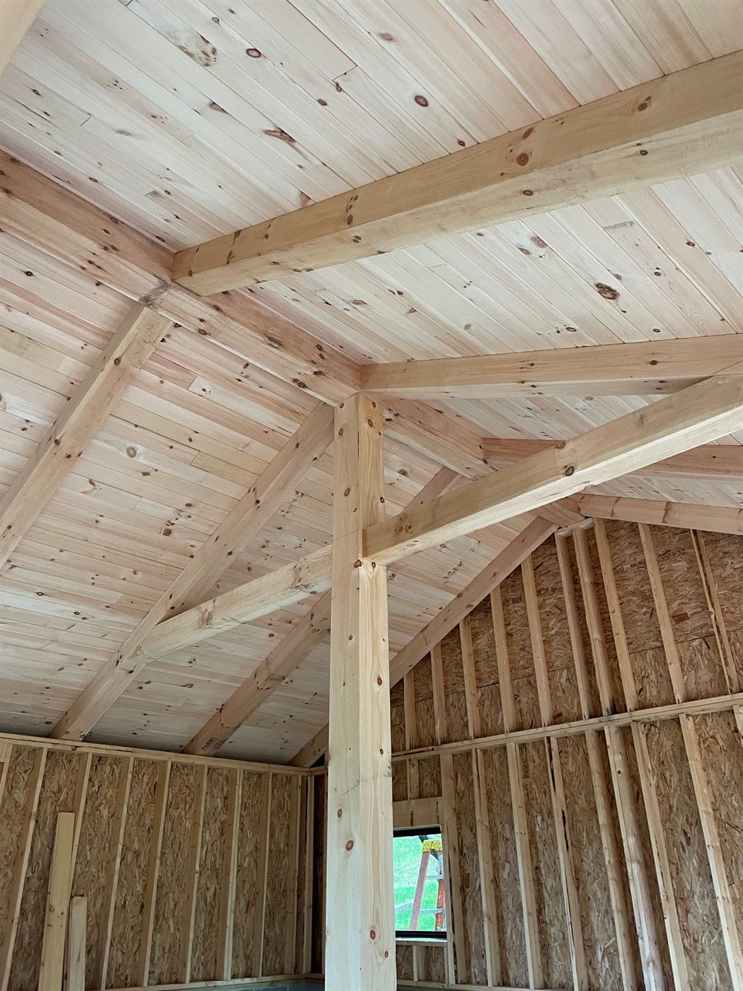 Timber-frame construction detail by Stellar Construction